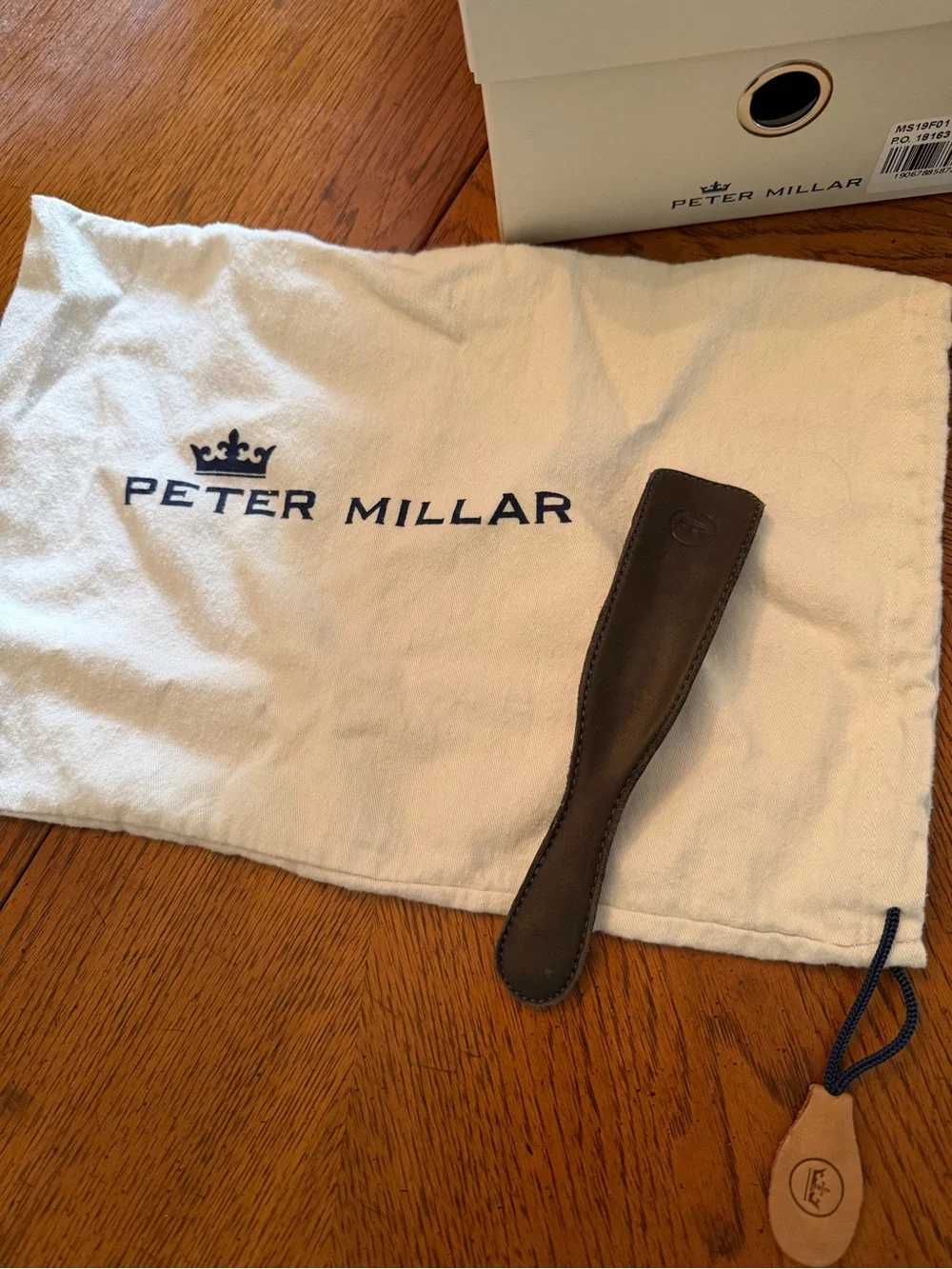 Peter Millar White Box with Navy Logo and Crown